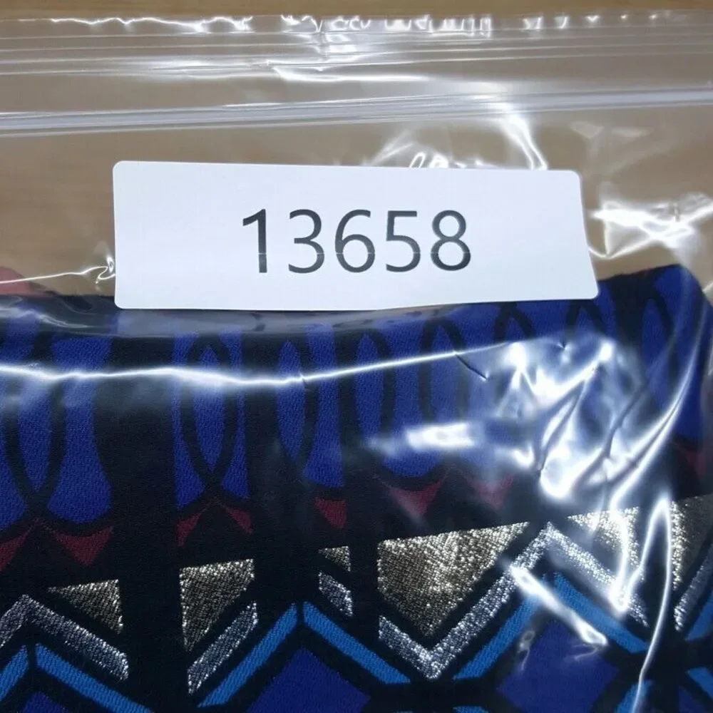 J CREW Skirt Womens Size 4 Blue A-Line Front Zip Geometric Aztec Preppy